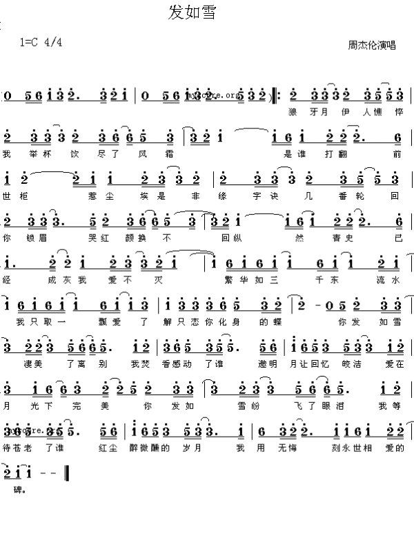 fengteng1314的回答:   《发如雪》是周杰伦演唱的一首歌曲,由周杰伦