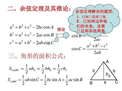 海伦公式和余玄定理是什么几年级学的