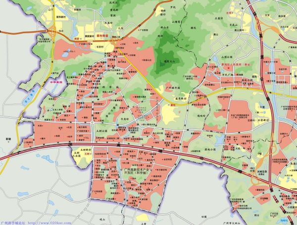 求广州科学城的详细地图